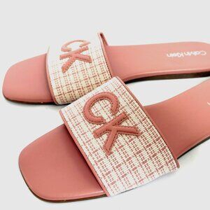 New! Calvin Klein Women's Yides Light Pink Flat Sandals Size 9 M